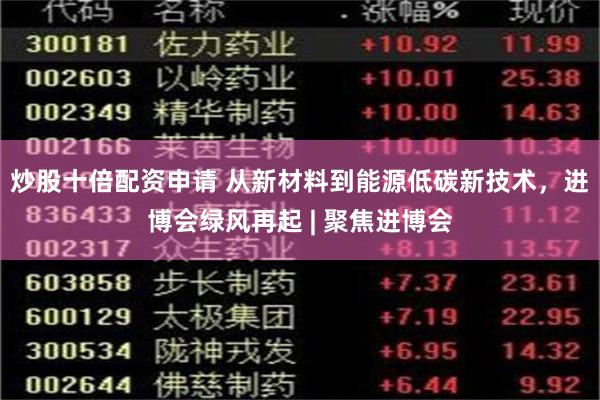 炒股十倍配资申请 从新材料到能源低碳新技术，进博会绿风再起 | 聚焦进博会